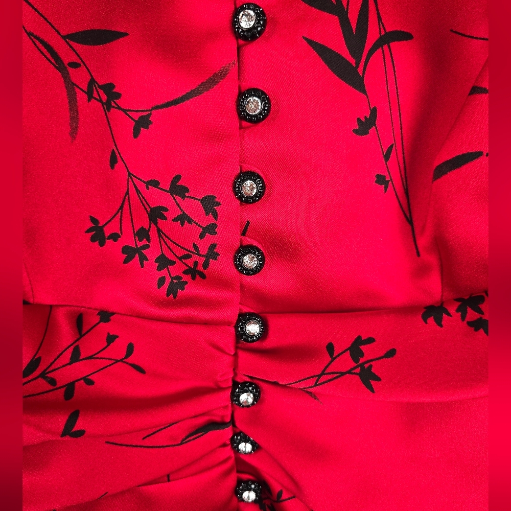 Vintage J.R. Nites Women's Satin Blouse, Jacket, Blazer Size 12 - Picture 3 of 9